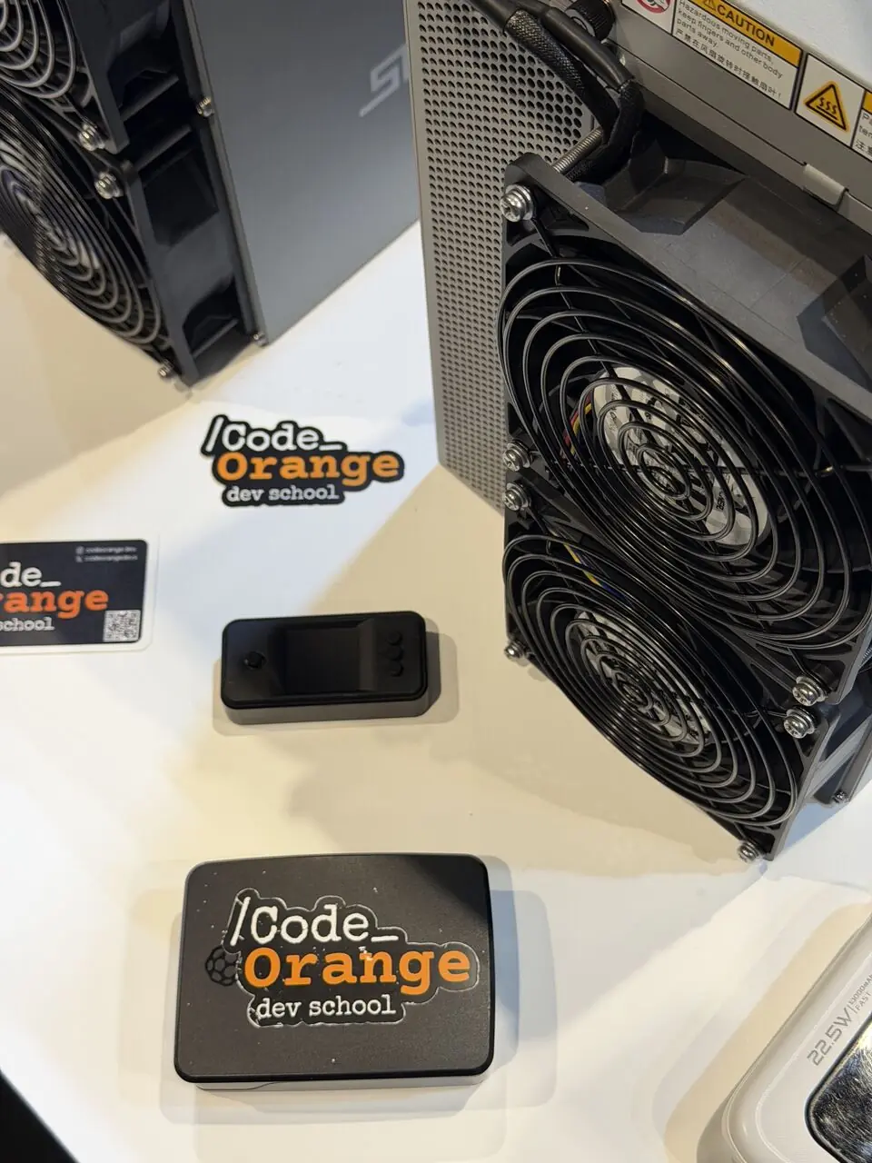 Bitcoin learning session with practical equipment